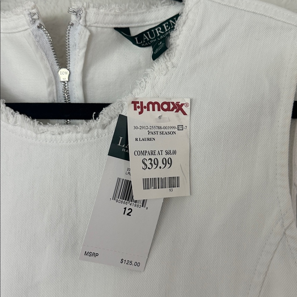 Lauren Ralph Lauren Frayed Edge White Dress - Picture 4 of 5